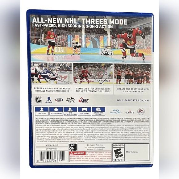 Mint NHL 18 PS4 Complete in Case - Picture 2 of 5